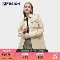 FILA  FUSION斐乐潮牌女子梭织上衣2023时尚宽松长袖衬衫