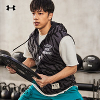 安德玛（UNDERARMOUR）春夏Project Rock强森男子抓绒训练运动马甲1377444 黑色001 M