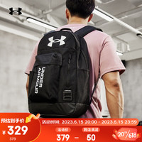 安德玛 UNDERARMOUR）Halftime男女同款情侣训练运动双肩背包1362365 黑色001 均码