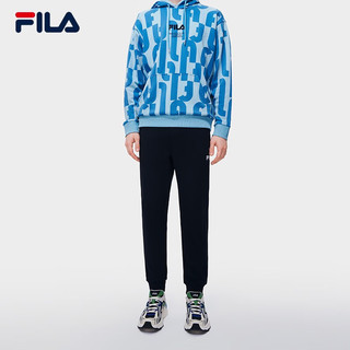 斐乐（FILA）FILA 斐乐官方男子针织长裤2023春季新款时尚基础简约收口休闲裤 正黑色-BK 165/76A/S