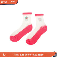 VANS范斯官方 女子袜子长袜珊瑚色彩色拼接舒适透气 珊瑚色 均码