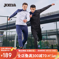 JOMA荷马运动外套男23年新款经典系列运动拼色运动修身春季针织外套男 黑色 2XL
