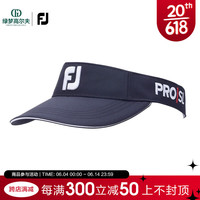 Footjoy高尔夫球帽FJ经典时尚无顶帽Tour Visor golf运动帽子 黑/白FH23VTR-01