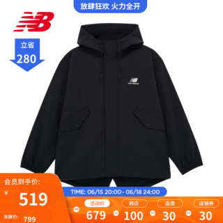 NEW BALANCE NB官方23春季新款男女同款运动休闲连帽夹克外套 BK AMJ31323 S