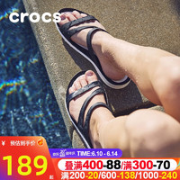 crocs 卡骆驰 女鞋 2023夏季新款女士激浪凉鞋户外沙滩鞋清爽透气运动拖鞋凉拖 女士激浪凉鞋/黑色 W7(37-38/240mm)