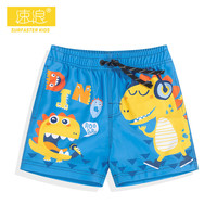 SURFASTER 速浪 儿童沙滩裤速干可下水游泳裤夏季短裤中小童男宝宝 开心恐龙 110