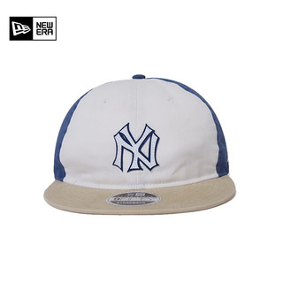 NEW ERA 纽亦华 2023新款棒球帽MLB情侣拼色NY时尚潮流平檐帽子 13558471-白色 OSFM