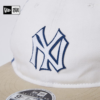 NEW ERA 纽亦华 2023新款棒球帽MLB情侣拼色NY时尚潮流平檐帽子 13558471-白色 OSFM