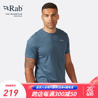 Rab睿坡男士户外纯棉轻量圆领T恤健身运动速干短袖 QCB-83 猎户座蓝 M