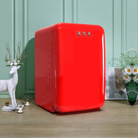HCK 哈士奇 BC-130RDC 复古小冰箱 红色