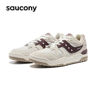 saucony 索康尼 CROSS 90男女经典复古休闲鞋情侣缓震运动鞋白暗红43