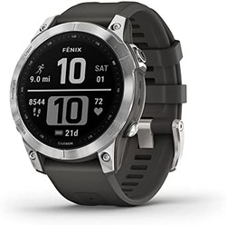 GARMIN 佳明 Fenix 7 冒险智能手表 GPS坚固户外手表 触摸屏 *与* 银色 石墨表带