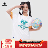 卡尔美（KELME）短袖T恤男2023夏季新款凉感科技休闲时尚情侣款宽松圆领短t女 光亮白 L