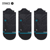 STANCE经典款跑步踝袜船袜专业运动袜子男女防臭透气缓震短袜三双装 黑色 S (35-37)