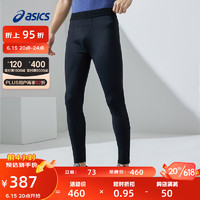 亚瑟士ASICS紧身裤男子反光夜跑舒适运动裤 2011C855-001 黑色 S