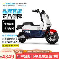 正步（ZB）联名深远新款T90电动车锂电池48V长跑王电动自行车代步送餐电瓶车 65AH-全顺电机-蓝