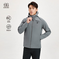 KOLON SPORT/可隆夹克 男子户外休闲防泼水运动露营徒步防风外套 LHJK3MN163-CI 炭灰 175/L