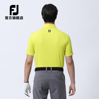 Footjoy高尔夫服装FJ男士舒适透气防紫外线抗菌春夏golf短袖Polo衫t恤 80482-硫磺 XXL