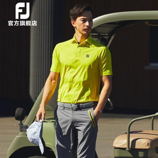 Footjoy高尔夫服装FJ男士舒适透气防紫外线抗菌春夏golf短袖Polo衫t恤 80482-硫磺 XXL