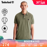 添柏岚（Timberland）官方男款短袖POLO衫23夏季新款休闲透气A6R29 A6R29590/卡塞尔绿色 XL