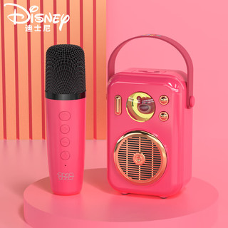 Disney 迪士尼 无线迷你麦克风音箱套装 小巧便携户外 生日儿童礼物送人 蓝牙插卡家庭ktv KM-12草莓熊