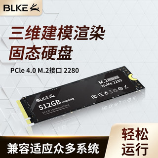 BLKE 三维设计建模渲染台式机主机SSD固态硬盘m.2接口NVMe协议PCIe 4.0办公储存硬盘 三维建模渲染专用SSD固态硬盘 512GB