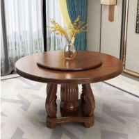 苏宁宜品 简约家用中式圆形餐桌椅组合1.5米单桌