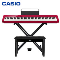 CASIO 卡西欧 电钢琴PX-S1000RD智能触摸屏88键重锤红色单机+X琴架+礼包