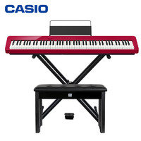 CASIO 卡西欧 电钢琴PX-S1000RD智能触摸屏88键重锤红色单机+X琴架+礼包