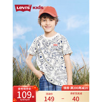 Levi's李维斯童装23夏季笑脸系列男童短袖T恤男童潮流上衣 古老白 150/72(M)