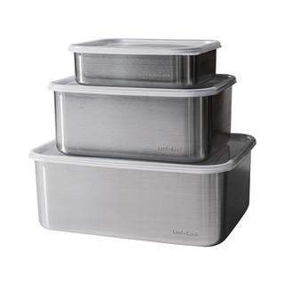 乐扣乐扣保鲜盒304食品级不锈钢饭盒冰箱冷冻盒野餐便当盒子密封 1800ml