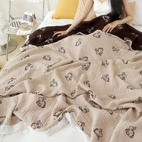 沐凡（mufan）毛巾被夏凉午睡毯 空调被纱布毯婴儿毯单人纯棉成人夏季全棉盖毯 纱布花边被-皮兔 150*200cm