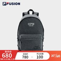 FILA 斐乐 FUSION潮牌背包情侣款2023秋双肩包大容量电脑包男女包 深黑-BK XS