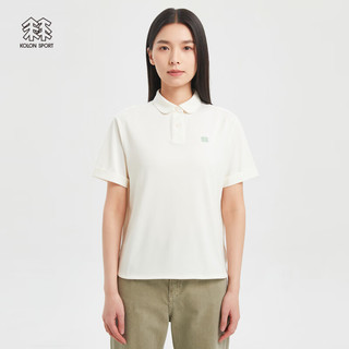 KOLON SPORT/可隆环保POLO衫 刘诗诗同款 女子户外运动有机棉基本款短袖T恤 LKPT3MT728-CR 米白 175/XL