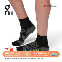 On 昂跑 舒适女款中帮跑步袜 Mid Sock Black/Shadow 黑/深灰 XS