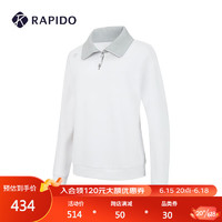 Rapido 雳霹道 冬季新品女子时尚翻领半拉链套头卫衣打底衫 白色 170/92A