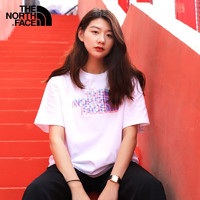 THE NORTH FACE北面T恤女23春夏新款户外休闲艺术印花圆领圆领短袖半袖86RV FN4 M