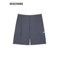 SKECHERS 斯凯奇 2023年春夏新款男子梭织速干短裤百搭凉感运动裤子L223M136 奥德赛灰/026R L