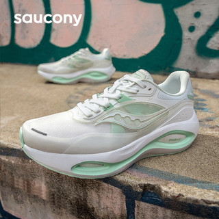 Saucony索康尼火鸟3跑鞋夏季新品透气训练跑步运动鞋子男女同款 白绿（女款） 35.5