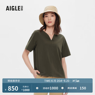 AIGLE艾高2023年夏季新品ACS23WSHI003女DFT速干吸湿排汗户外短袖衬衫