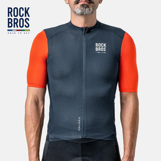 洛克兄弟（ROCKBROS）天路系列骑行服短袖上衣男款夏季山地公路车自行车运动服 藏青色 XXL