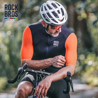 洛克兄弟（ROCKBROS）天路系列骑行服短袖上衣男款夏季山地公路车自行车运动服 藏青色 XXL