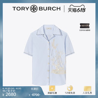 TORY BURCH 撞色棉质印花衬衫 136775