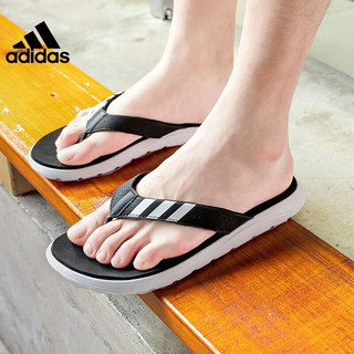 阿迪达斯 （adidas）男鞋拖鞋 23夏季低帮舒适沙滩凉鞋浴室人字拖 网格底纹-防滑设计 39