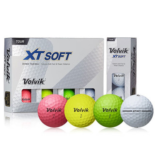VOLVIK高尔夫彩球XTSOFT三层光面12粒golf定制职业比赛球礼物用品 绿色
