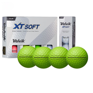 VOLVIK高尔夫彩球XTSOFT三层光面12粒golf定制职业比赛球礼物用品 绿色