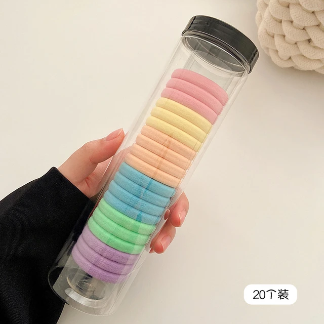 毛巾圈皮套女头绳扎马尾发圈 韩国无缝橡皮筋简约高弹力发绳发饰 2#马卡龙色系（盒装20条）