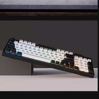 AKOS 阿考斯 BC98 96键 2.4G蓝牙 多模无线机械键盘 白黑 AKOS轴 RGB