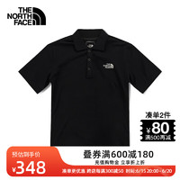 北面（The North Face） 北面短袖Polo女T恤户外舒适透气23上新7WBW JK3/黑色 L/165