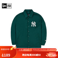 NEW ERA 纽亦华 2023新款MLB教练夹克NY简约刺绣运动梭织外套 13546470-绿色 M